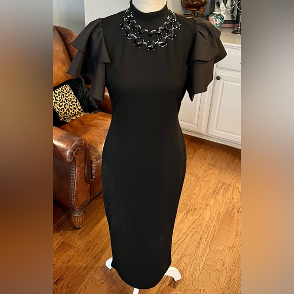 Vintage Black Faceted Glass Cabochon Drop Style Charming Charlie Necklace - Picture 3 of 7